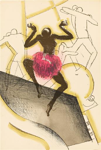 PAUL COLIN (1892-1985). [LE TUMULTE NOIR / JOSEPHINE BAKER]. Group of 3 double-sided plates. 1927. 18½x12½ inches, 47x31¾ cm. [H. Chach